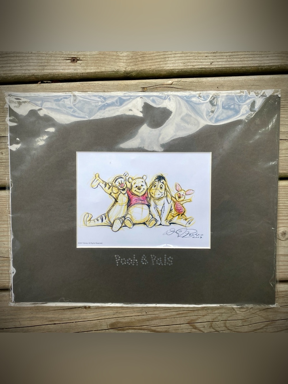 Winnie the Pooh Lithograph with Swarovski Crystals